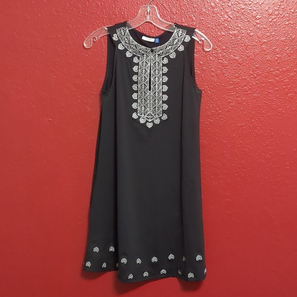 CABANA LIFE Black Metallic Sleeveless/Embroidery halter Neckline Dress NWT - Picture 2 of 8